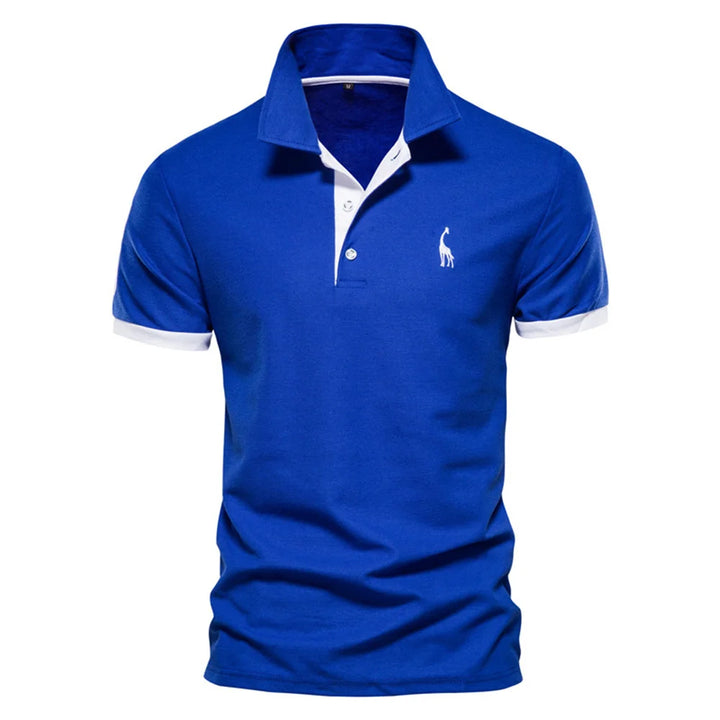 SmartGearPros WildStride Polo – Embroidered Giraffe, Bold Color Blocks & Cool Comfort