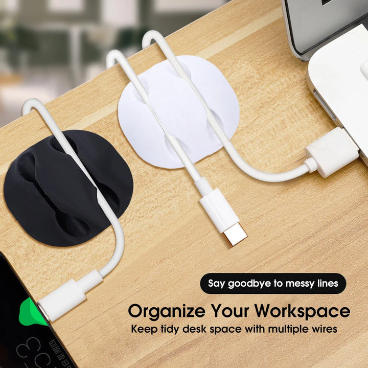 SmartGearPros Self-Adhesive Cable Clips – 1/3/5/10-Pack Silicone USB Cord Holders for Desk, Car & Home Use