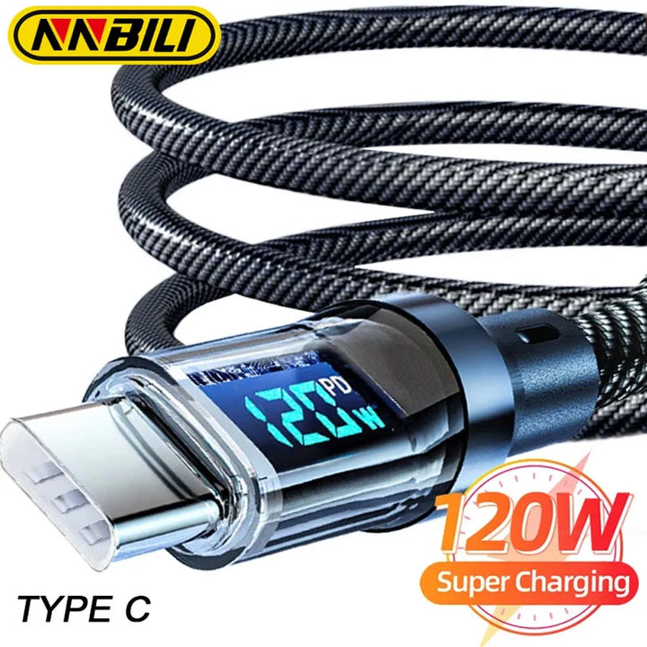 SmartGearPros HyperCharge 120W Cable – Type-C Fast Charger for Phones, Tablets & Laptops