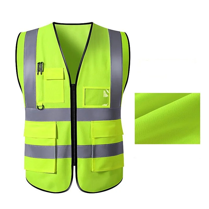 SmartGearPros SmartGearPros Multi-Pocket High-Visibility Safety Vest – Breathable Reflective Workwear for Construction, Traffic Control & Outdoor Safety