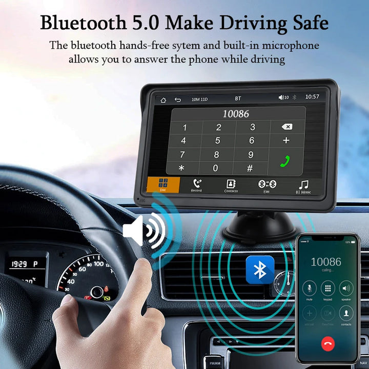 SmartGearPros SmartGearPros 7-Inch Car Radio Multimedia Player – Wireless CarPlay & Android Auto | Touchscreen with Bluetooth, Mirror Link, & Adjustable Mount