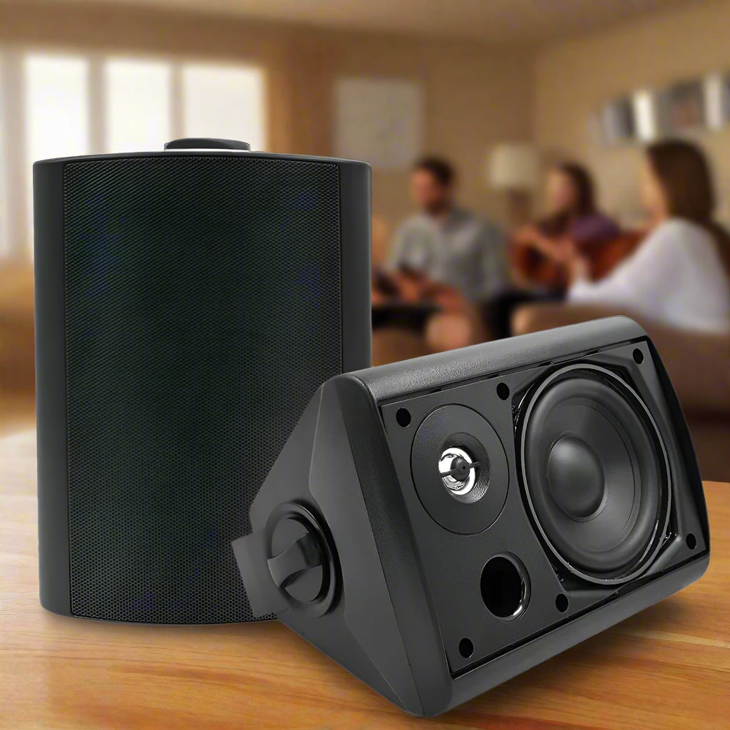SmartGearPros Waterproof Wall-Mount Speakers – 5.25" Dual Bluetooth Outdoor/Indoor Pair, 300W with Mounting Brackets