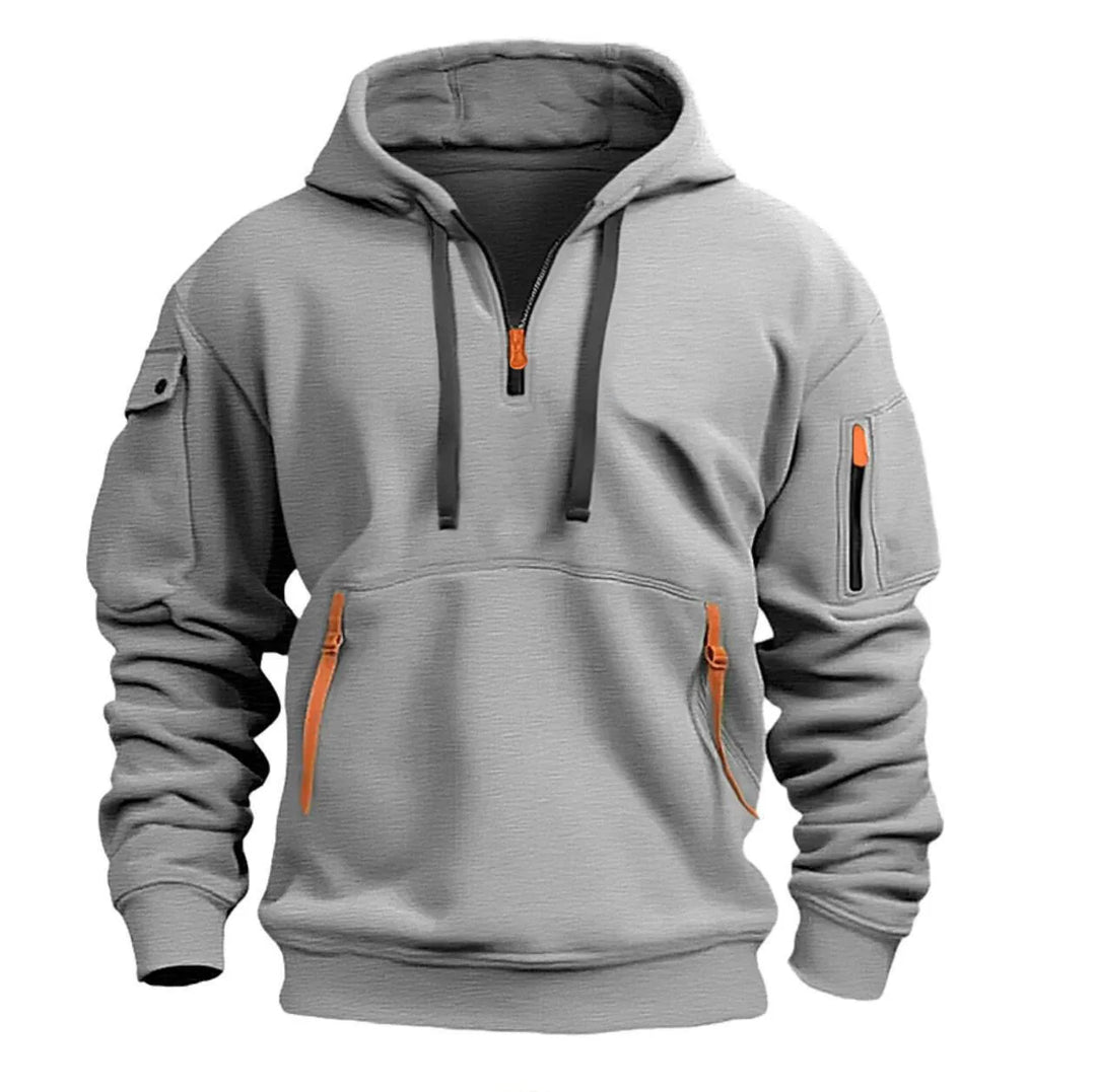 SmartGearPros Fleece-Lined Utility Hoodie – Multi-Pocket Zip Jacket for Everyday Warmth & Outdoor Comfort