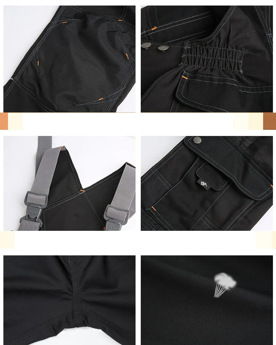 All In One Work Clothes Work Overalls Men Workwear Suit Welding Multi Pockets Jumpsuit Men Work Workshop Repairman Uniform product image showing features or usage
