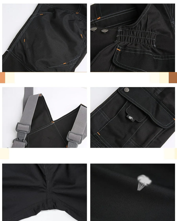 All In One Work Clothes Work Overalls Men Workwear Suit Welding Multi Pockets Jumpsuit Men Work Workshop Repairman Uniform product image showing features or usage