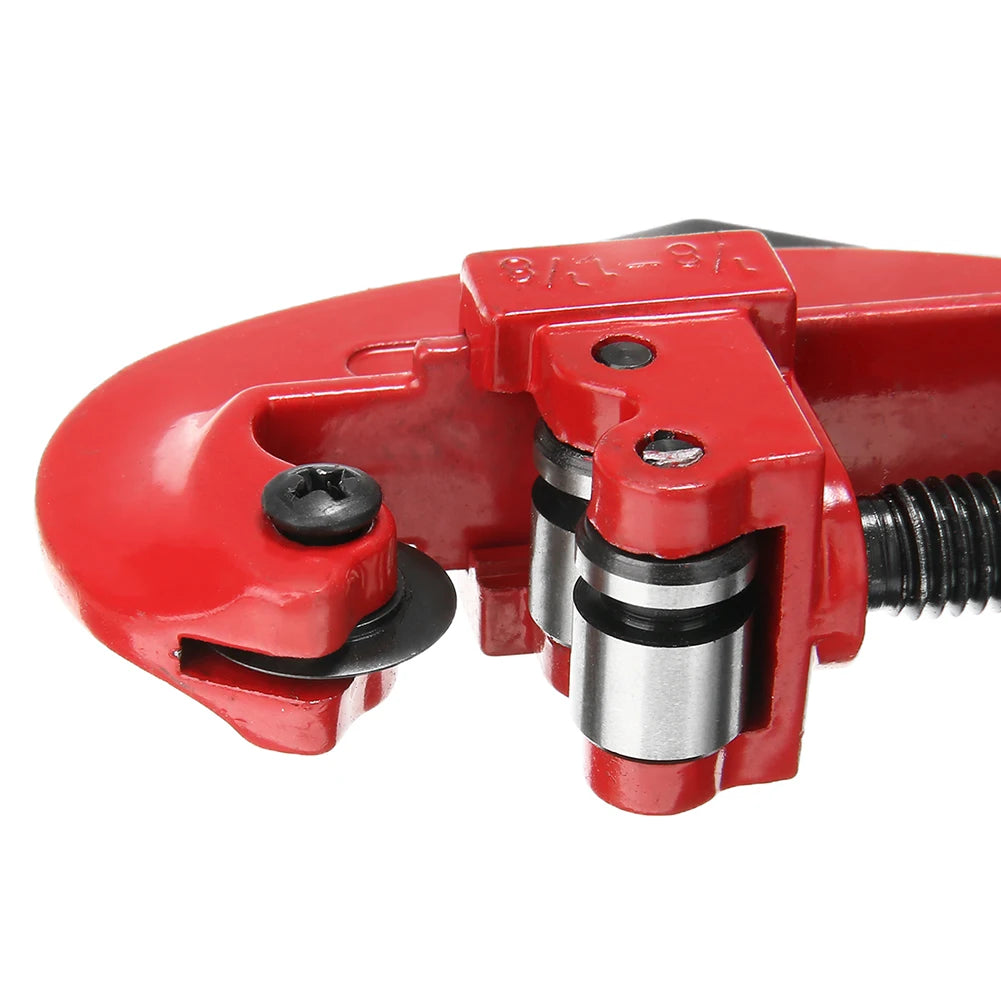Red pipe cutter on a white background