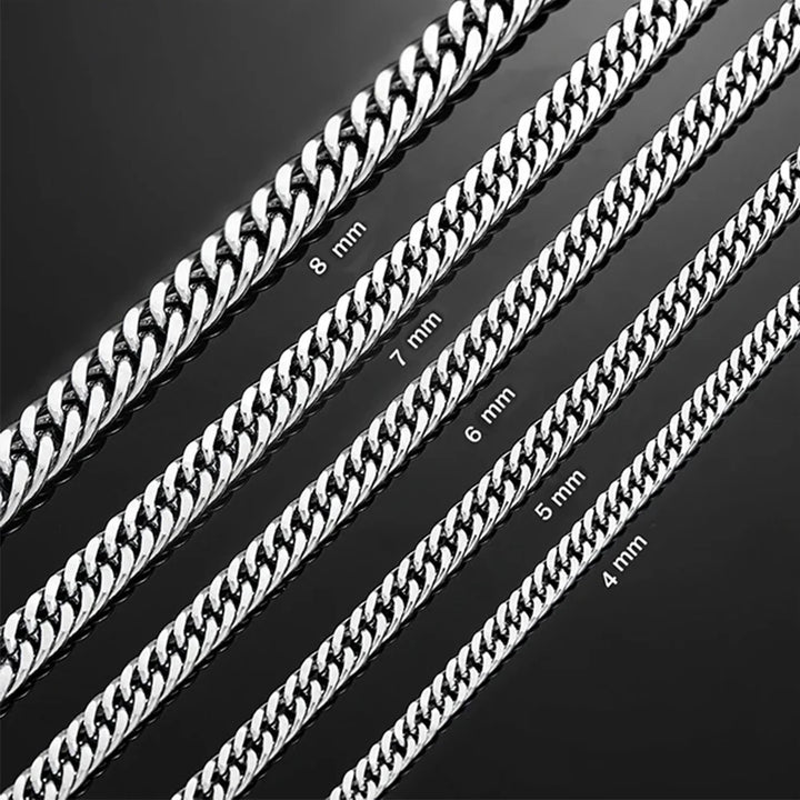 SmartGearPros SmartGearPros Stainless Steel Cuban Link Chain Necklace – Classic Men's & Boys' Chunky Jewelry (4.8mm-9.2mm) – 14 to 30 Inche