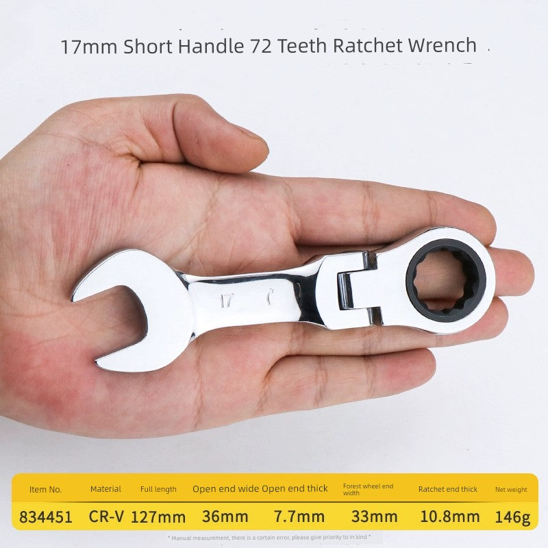 SmartGearPros Short Handle Fast Ratchet Wrench – Dual-Purpose, Labor-Saving, Offset Spanner (10-13mm)