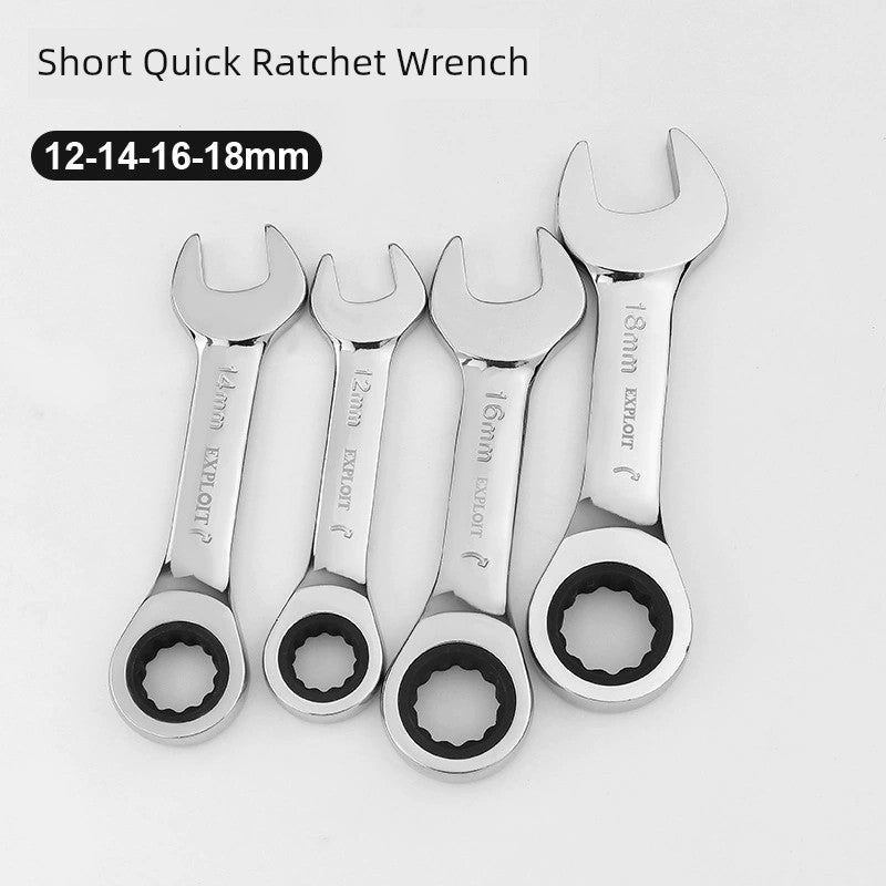 SmartGearPros Short Handle Fast Ratchet Wrench – Dual-Purpose, Labor-Saving, Offset Spanner (10-13mm)