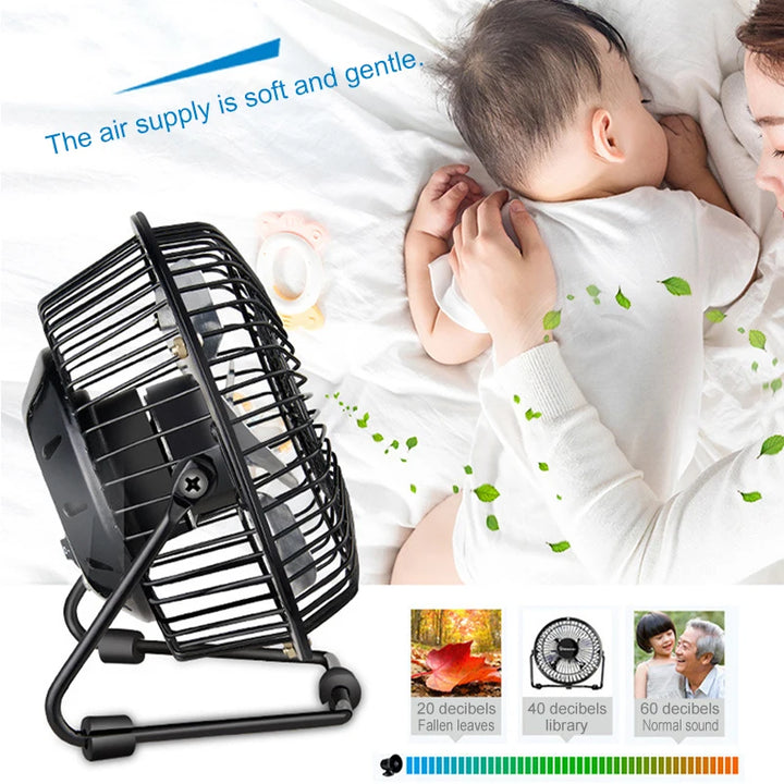 SmartGearPros Mini USB Desk Fan – 4in/6in Portable Metal Cooling Fan for Office, Home & Dorm Use