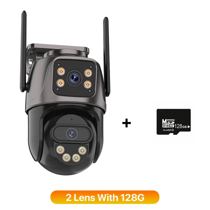 SmartGearPros TriSecure 4K WiFi Camera - AI Motion Tracking 3-Screen Security