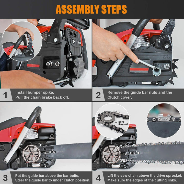 SmartGearPros 5-in-1 Gas-Powered Chainsaw Multi-Tool – Hedge Trimmer, Brush Cutter, Pole Saw & Grass Trimmer Kit
