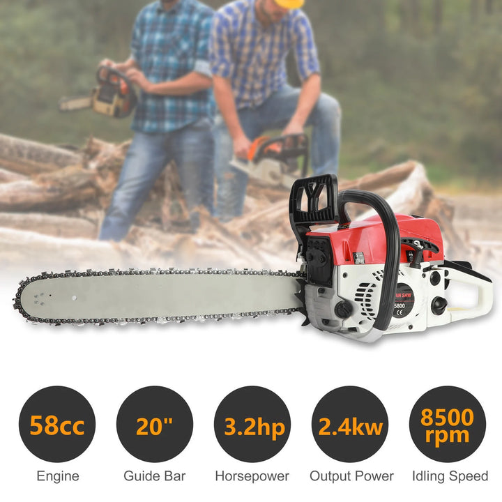 SmartGearPros 5-in-1 Gas-Powered Chainsaw Multi-Tool – Hedge Trimmer, Brush Cutter, Pole Saw & Grass Trimmer Kit