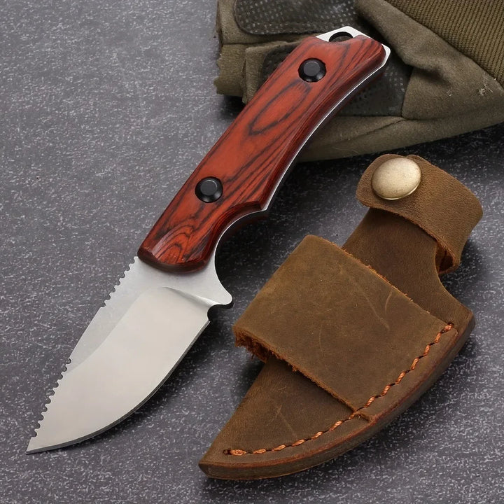 SmartGearPros BM 15017 Hunt Hidden Canyon Hunter Fixed Knife - 8Cr13Mov Blade Stabilized Wood Tactical