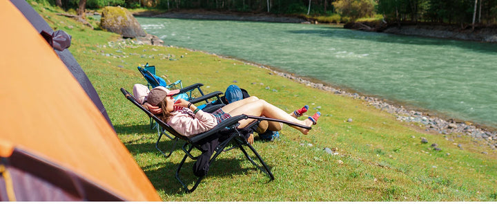 JHK Zero Gravity Recliner Set – 2-Pack Portable Outdoor Lounge Chairs