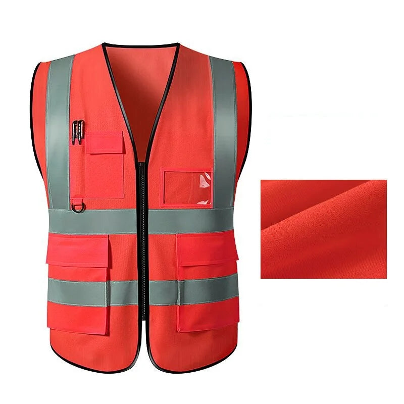 SmartGearPros SmartGearPros Multi-Pocket High-Visibility Safety Vest – Breathable Reflective Workwear for Construction, Traffic Control & Outdoor Safety
