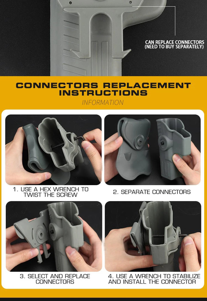 SmartGearPros Tactical Gun Holster for Glock 17/19 - Quick Locking Belt Pistol Holster