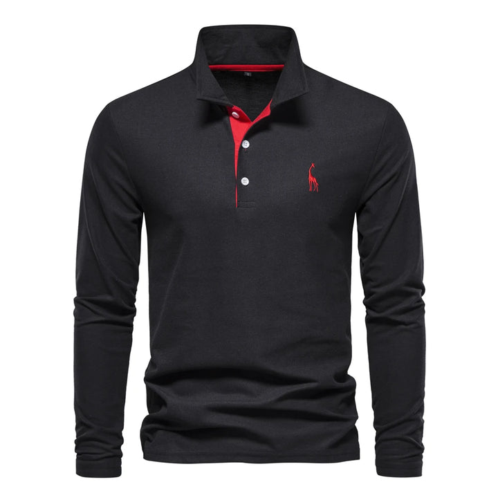 SmartGearPros SmartGearPros Men’s Embroidered Polo Shirt – Long Sleeve Business Casual Fashion