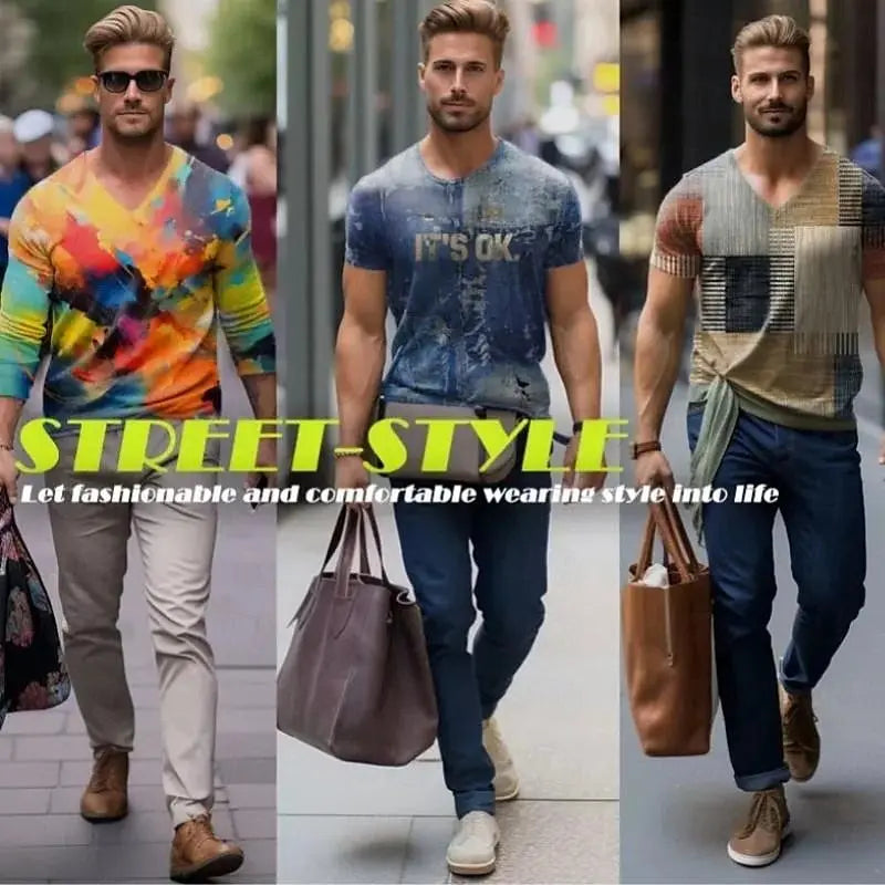 SmartGearPros 3D Printed Colorful Striped Polo Shirt – Geometric Pattern