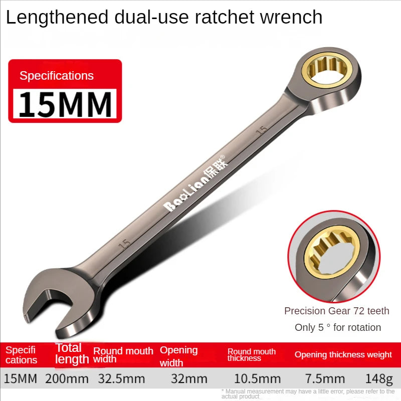 LIXIU Adjustable Torx Wrench – 8-22mm Ratchet Spanner Multi-Tool