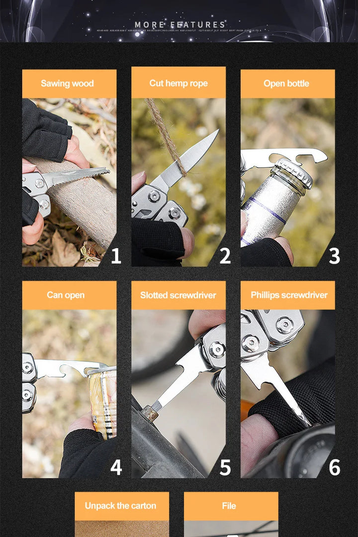 SmartGearPros Folding Multi-Tool – Pliers, Knife, Screwdriver & More in Pocket-Size Stainless Steel Kit