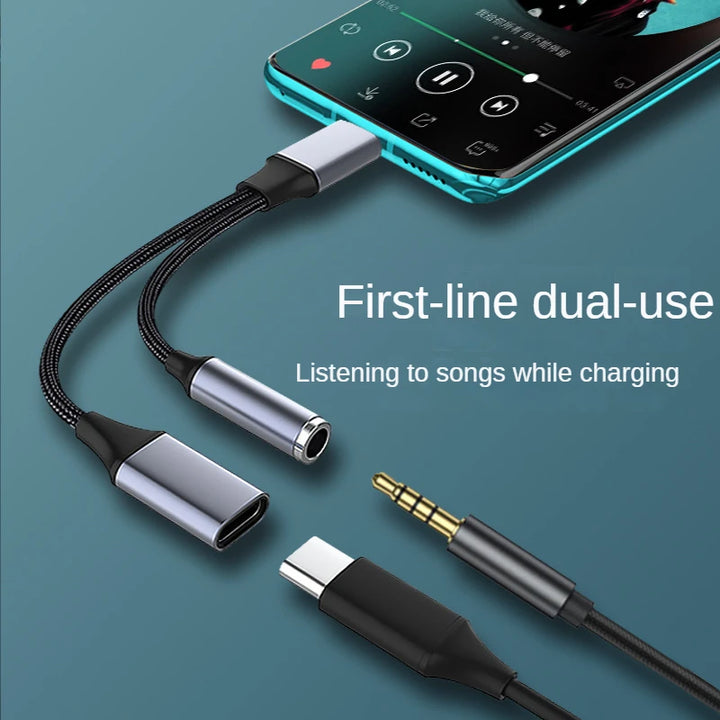 SmartGearPros USB-C to 3.5mm Adapter – 2-in-1 Audio + Charging Converter for Type-C Devices