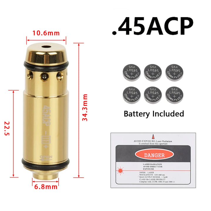 SmartGearPros Tactical 9mm/7.62x39 Training Laser Bullet - Dry Fire Bore Sight Snap Cap