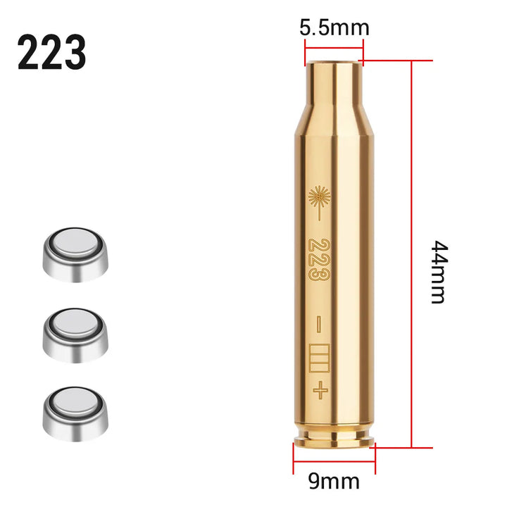 Gold cylindrical object with measurements on a white background