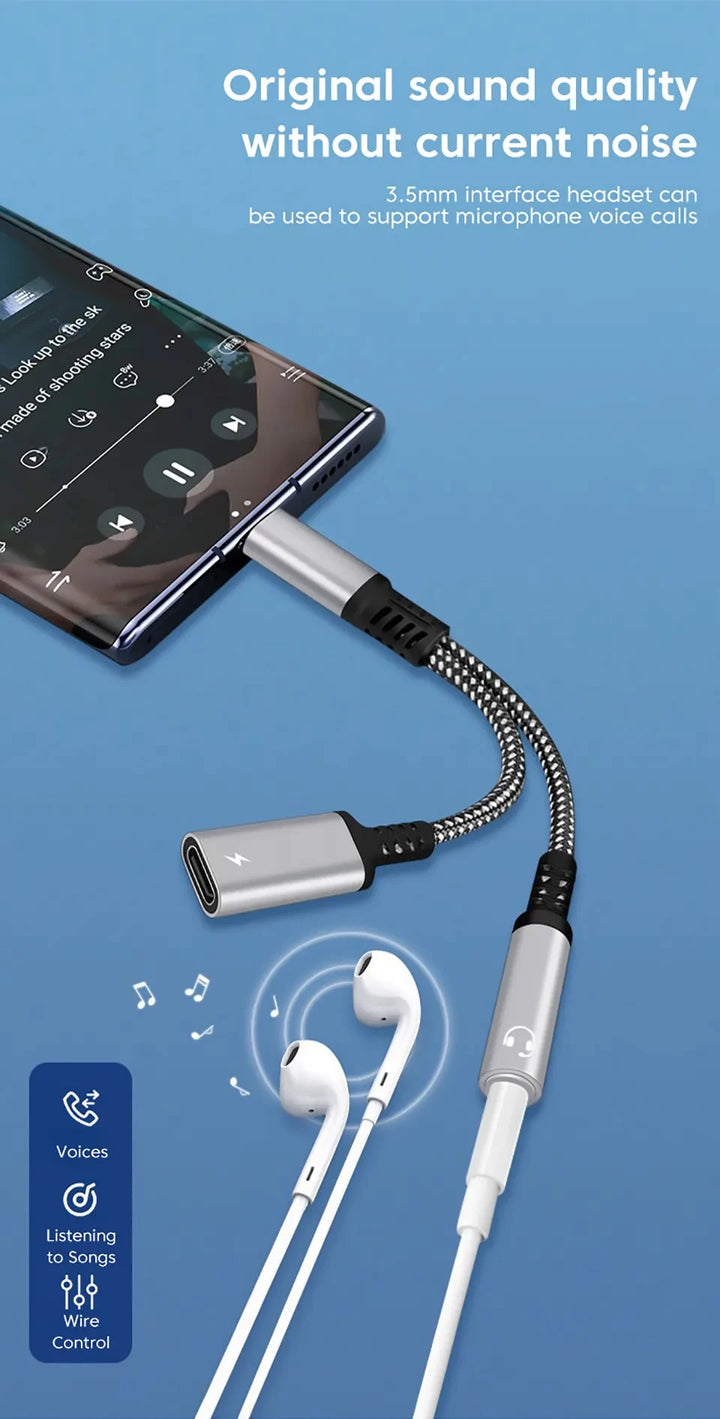 SmartGearPros USB-C to 3.5mm Adapter – 2-in-1 Audio + Charging Converter for Type-C Devices