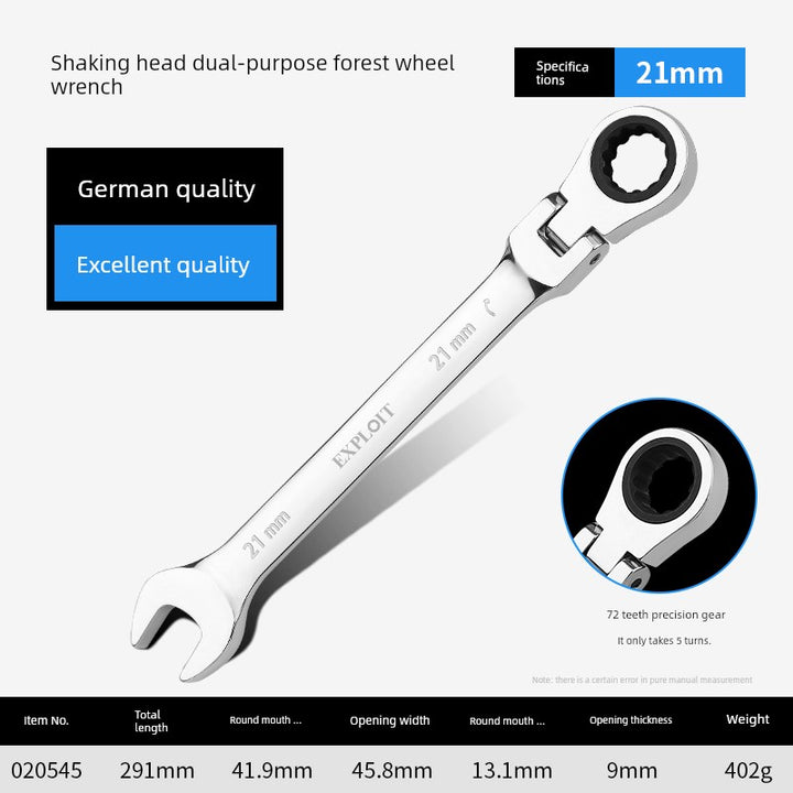SmartGearPros Short Handle Fast Ratchet Wrench – Dual-Purpose, Labor-Saving, Offset Spanner (10-13mm)
