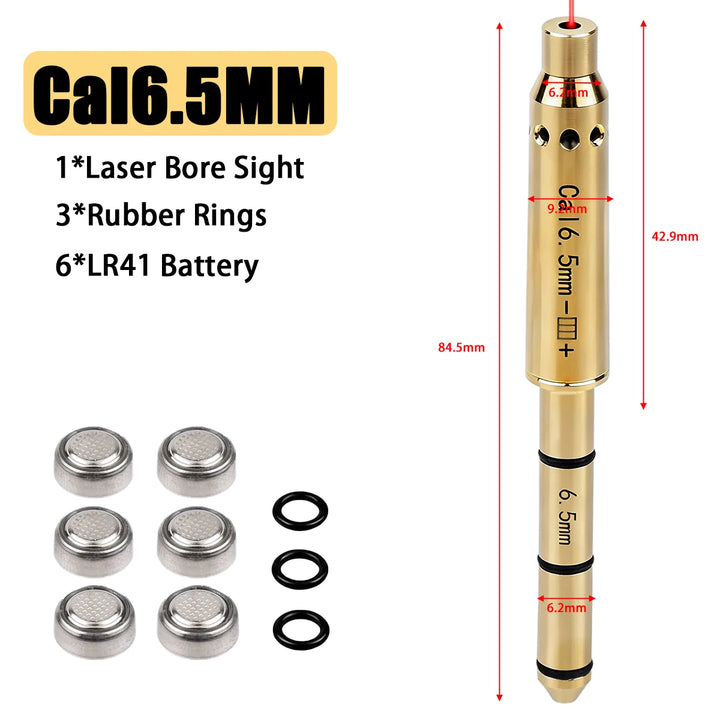 Laser Bore Sight – Red Dot Cartridge Boresighter for Multiple Calibers