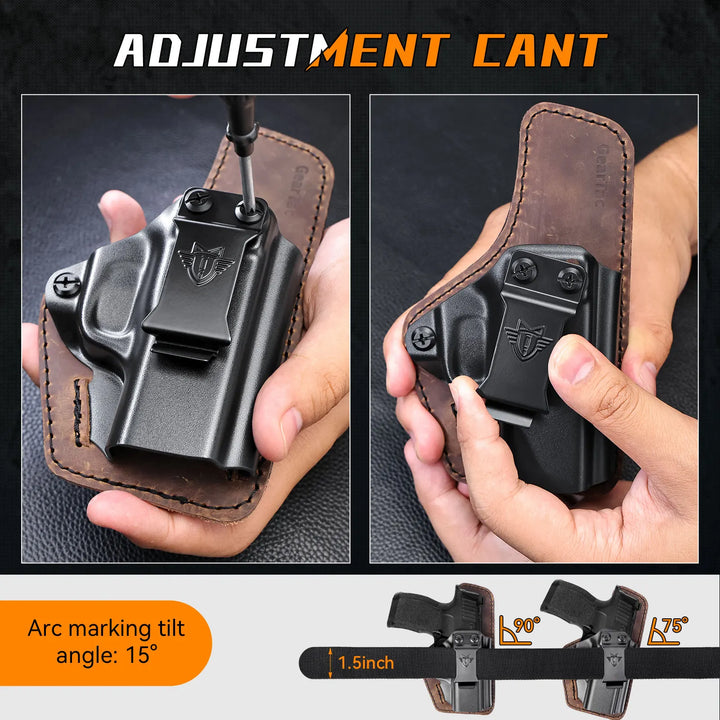 SmartGearPros 2026 Concealed Carry IWB Holster - Kydex Leather Quick Draw Pistol Holder