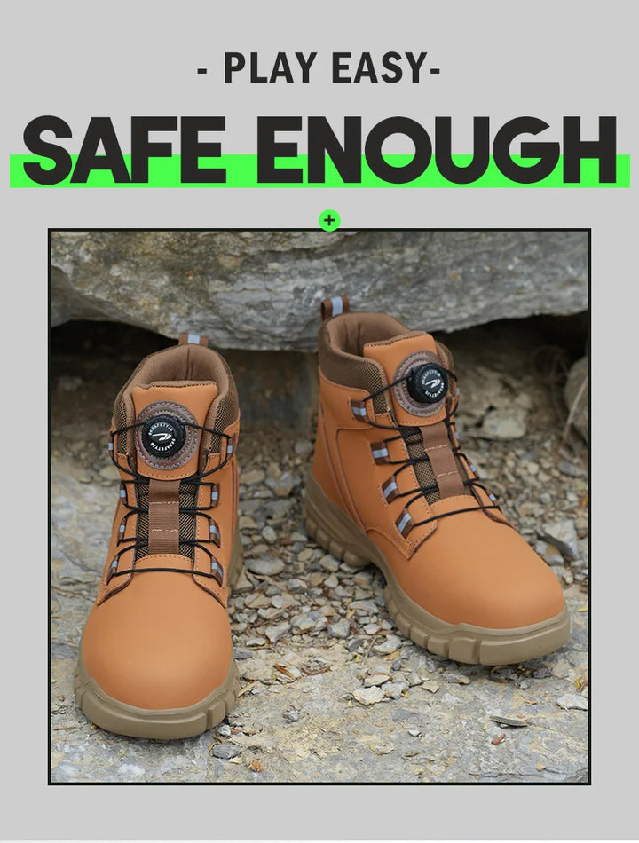 SmartGearPros Indestructible Steel-Toe Boots – Waterproof Safety Footwear for Rugged Work & Weather