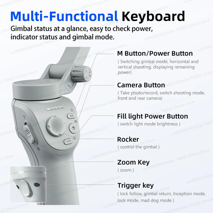 SmartGearPros 3-Axis Smartphone Gimbal – TOKQI M01 Handheld Stabilizer with Anti-Shake Tech & Add-On Options