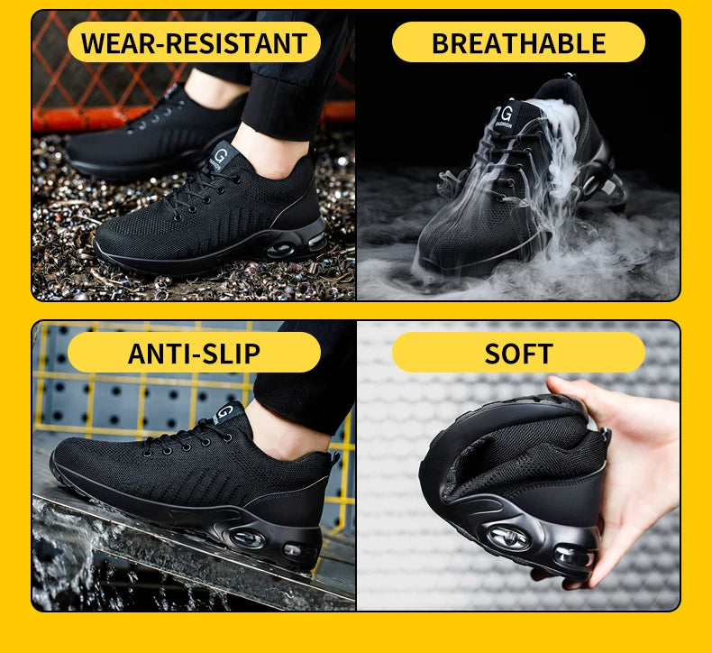 TANRDON Steel Toe Safety Boots – Indestructible Work Sneakers for Men