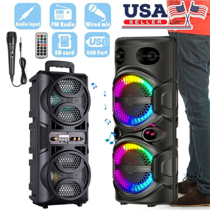 SmartGearPros 3000W Bluetooth Speaker – Portable Subwoofer Boombox with Deep Bass, LED Lights & Mic Support