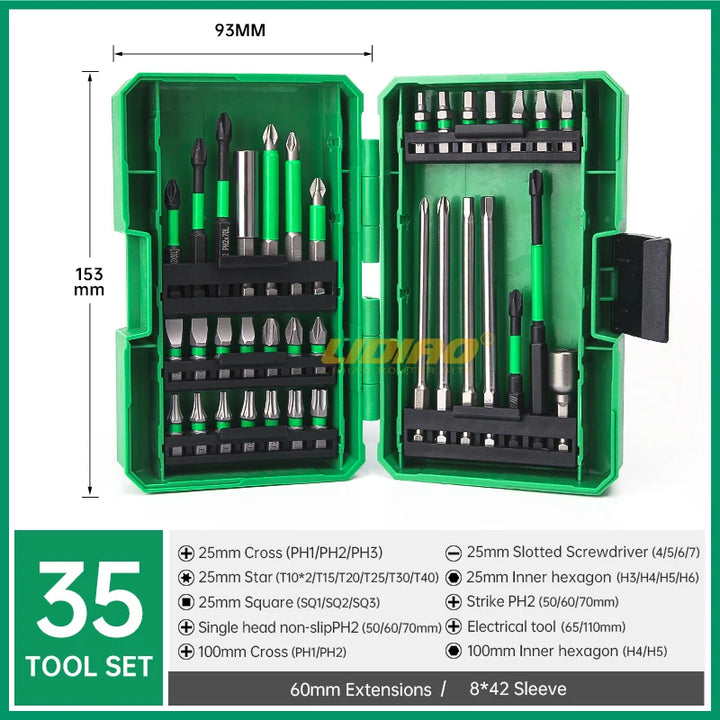 Lidiao 35Pcs Screwdriver Drill Bit Set Magnetic Bit Hexagon Socket Set With Included Storage Case Multifunction Repair Tool Kit product image showing features or usage