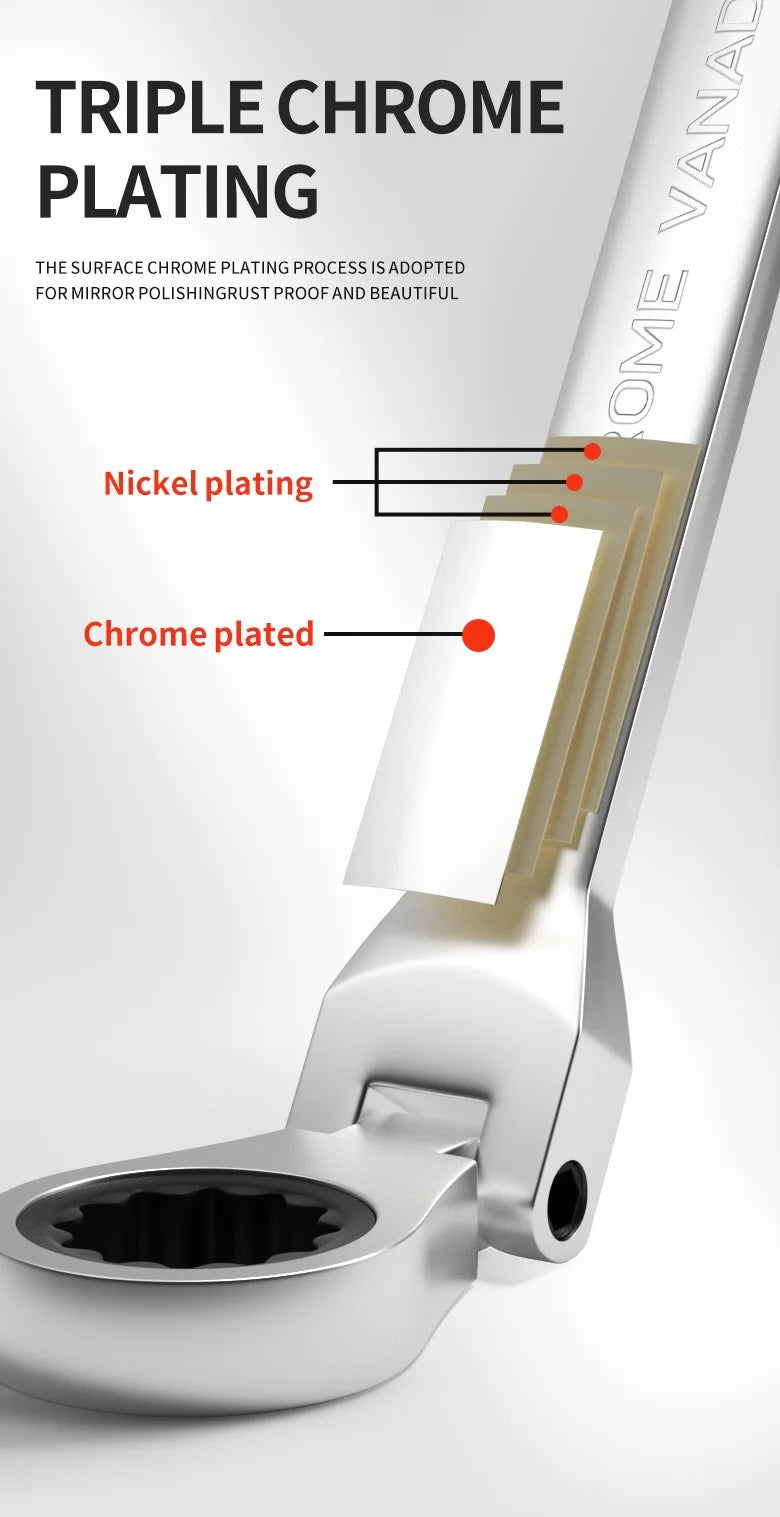 SmartGearPros 8-32mm movable head ratchet wrenchDouble head dual-use plum blossom open mirror wrenchHardware tools Automotive tools Hand tools