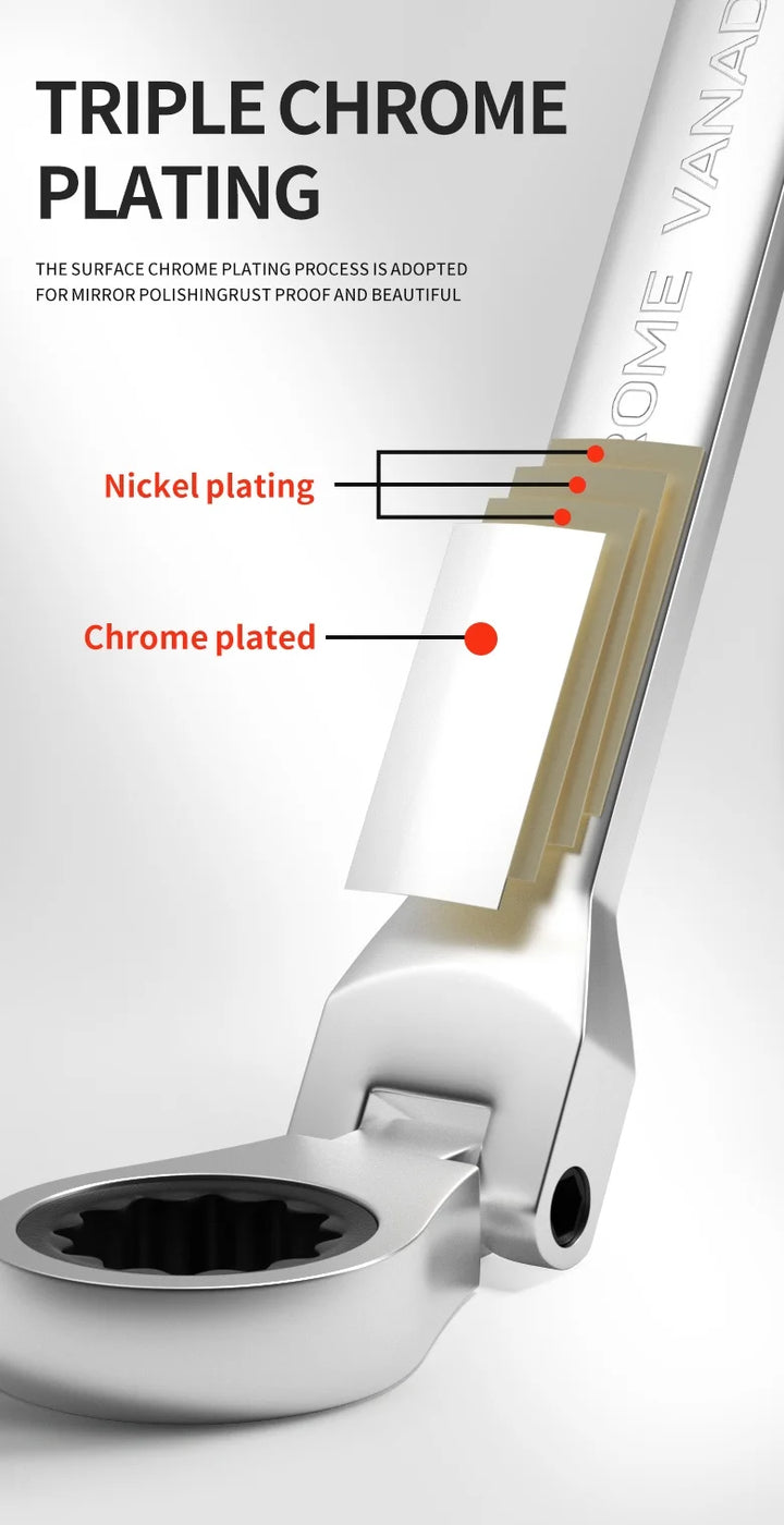 SmartGearPros 8-32mm movable head ratchet wrenchDouble head dual-use plum blossom open mirror wrenchHardware tools Automotive tools Hand tools