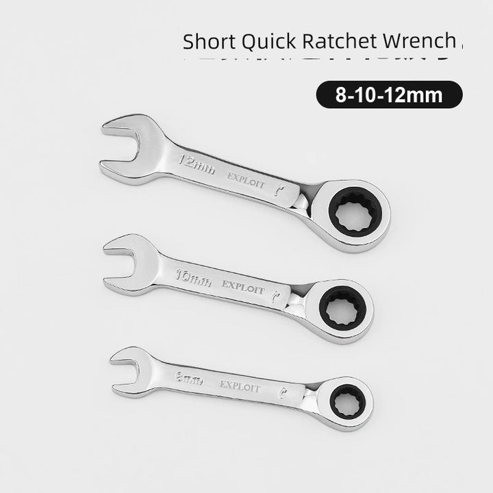 SmartGearPros Short Handle Fast Ratchet Wrench – Dual-Purpose, Labor-Saving, Offset Spanner (10-13mm)