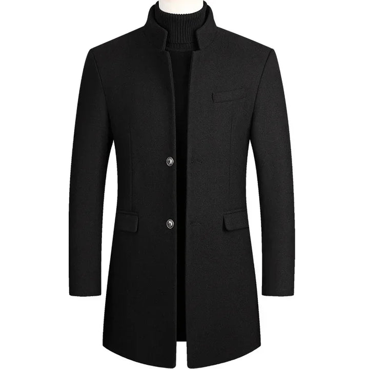 SmartGearPros Men's Winter Cashmere Wool Trench Coat – Slim Fit, Warm & Stylish Business Jacket (4X)