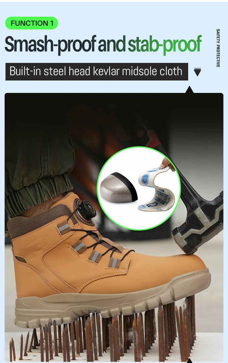 SmartGearPros Indestructible Steel-Toe Boots – Waterproof Safety Footwear for Rugged Work & Weather