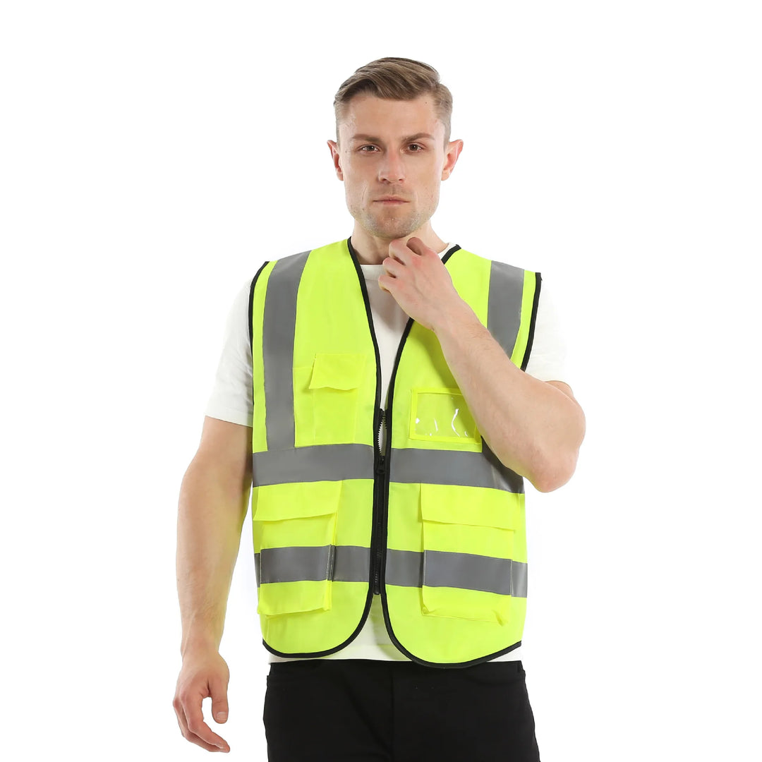 SmartGearPros SmartGearPros Multi-Pocket High-Visibility Safety Vest – Breathable Reflective Workwear for Construction, Traffic Control & Outdoor Safety