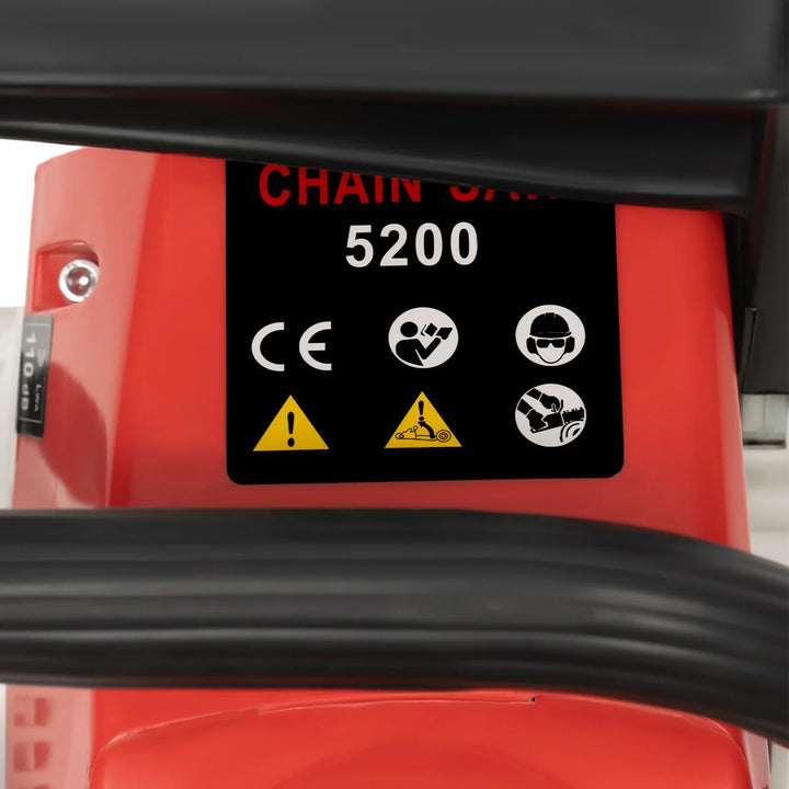 22 Inch 52Cc Gasoline Chainsaw Single Cylinder Air Cooled 2 Stroke Chainsaw Cutting Wood Gas Sawing 7500Rpm For Cutting Wood product image showing features or usage