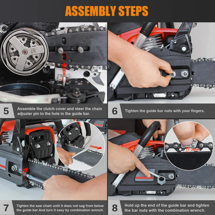 SmartGearPros 5-in-1 Gas-Powered Chainsaw Multi-Tool – Hedge Trimmer, Brush Cutter, Pole Saw & Grass Trimmer Kit