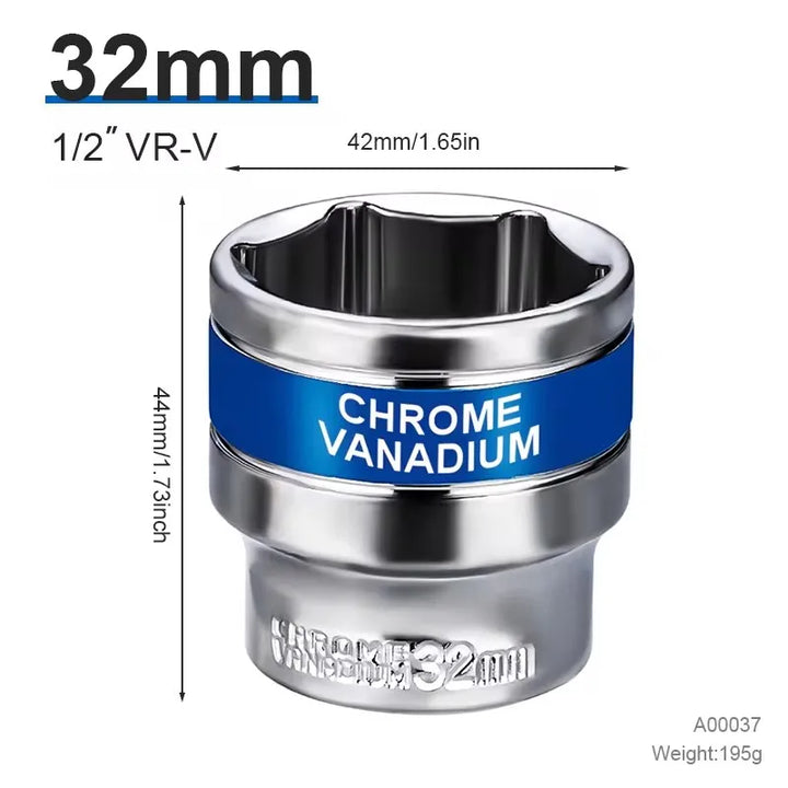NIUXIANG 1/2" Drive Deep Impact Socket – Metric Chromium-Vanadium Steel