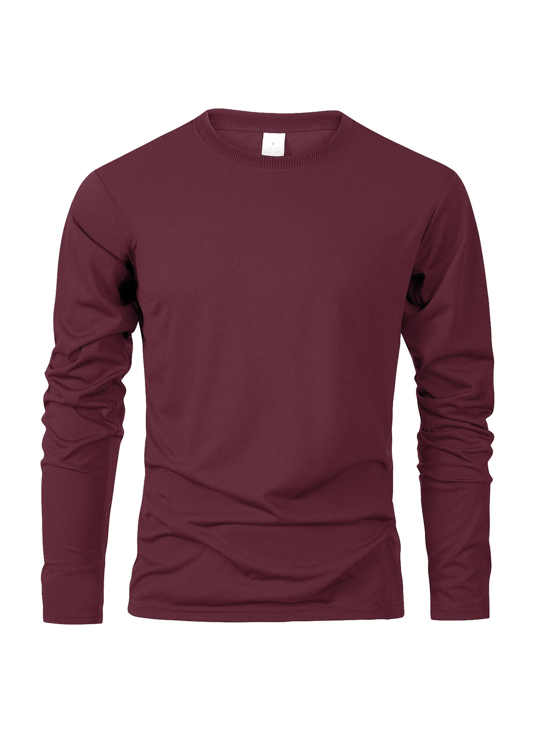 Maroon long-sleeve shirt on a white background