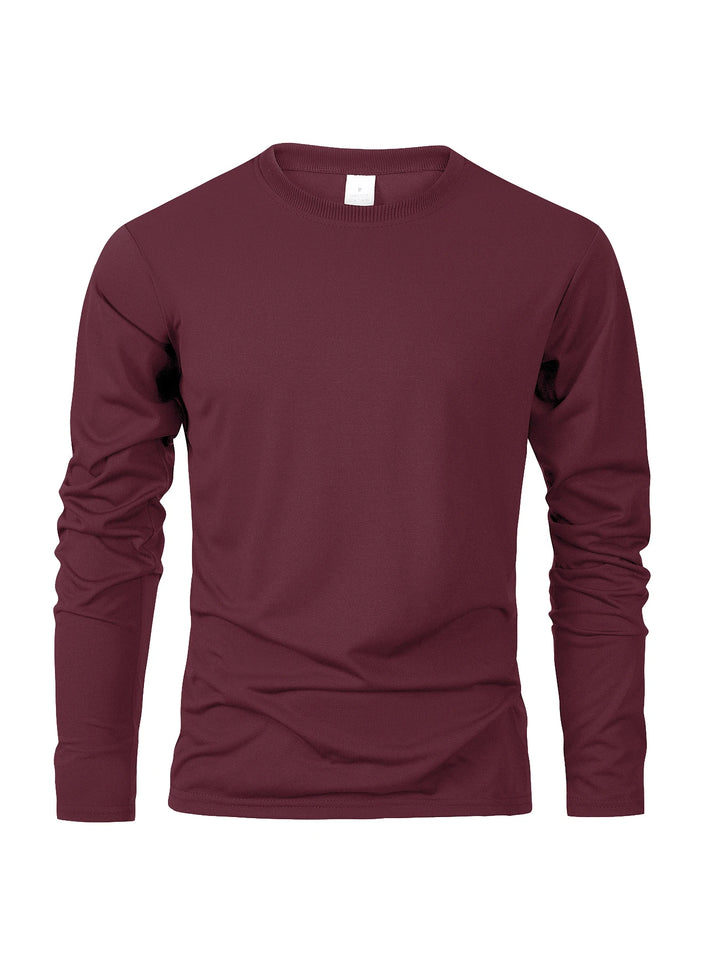 Maroon long-sleeve shirt on a white background
