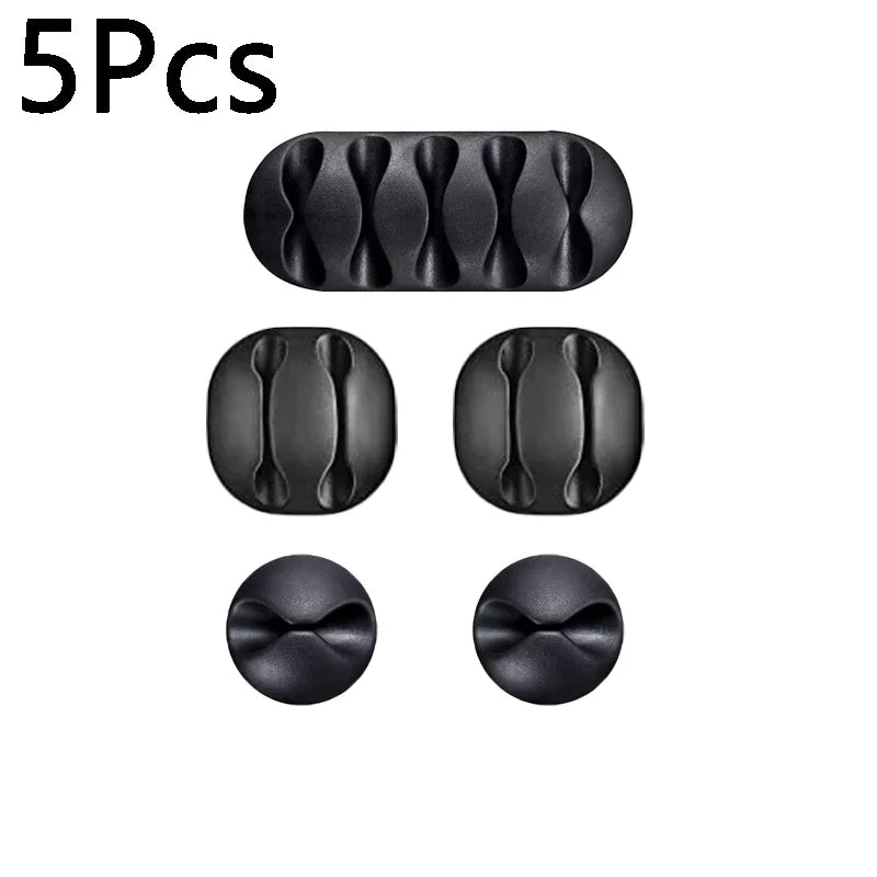 SmartGearPros Self-Adhesive Cable Clips – 1/3/5/10-Pack Silicone USB Cord Holders for Desk, Car & Home Use