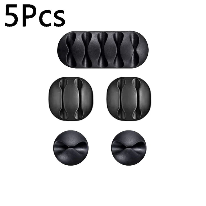 SmartGearPros Self-Adhesive Cable Clips – 1/3/5/10-Pack Silicone USB Cord Holders for Desk, Car & Home Use